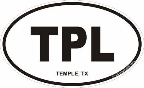 Temple Texas Oval Decal