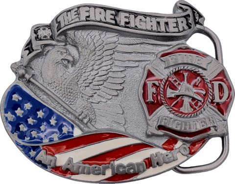"The Firefighter An American Hero" Belt Buckle
