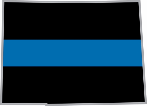 Thin Blue Line Colorado State Decal