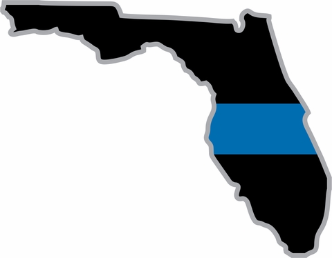Thin Blue Line Florida State Decal