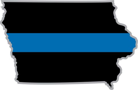 Thin Blue Line Iowa State Decal
