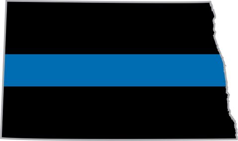 Thin Blue Line North Dakota State Decal