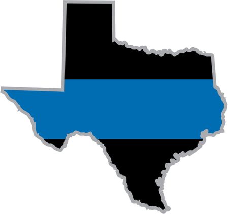 Thin Blue Line Texas State Decal
