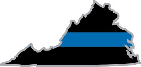 Thin Blue Line Virginia State Decal