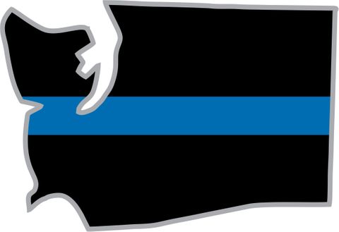 Thin Blue Line Washington State Decal
