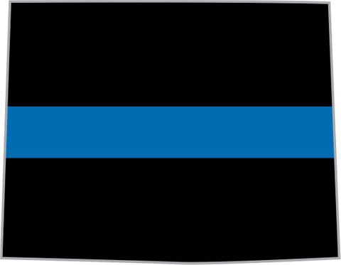 Thin Blue Line Wyoming State Decal