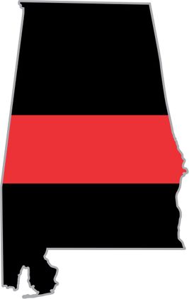 Thin Red Line Alabama Firefighter Decal
