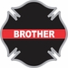 Thin Red Line Brother Firefighter Cross Decal