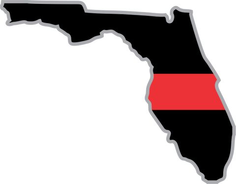 Thin Red Line Florida Firefighter Decal