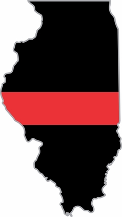 Thin Red Line Illinois Firefighter Decal