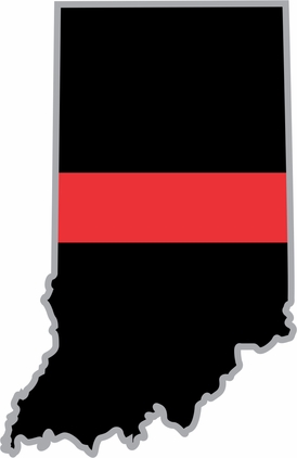 Thin Red Line Indiana Firefighter Decal
