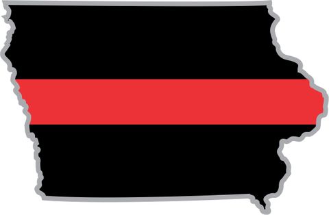 Thin Red Line Iowa Firefighter Decal