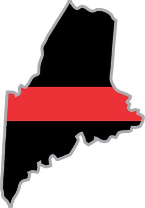 Thin Red Line Maine Firefighter Decal