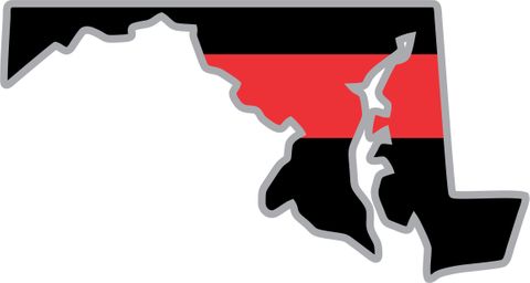 Thin Red Line Maryland Firefighter Decal