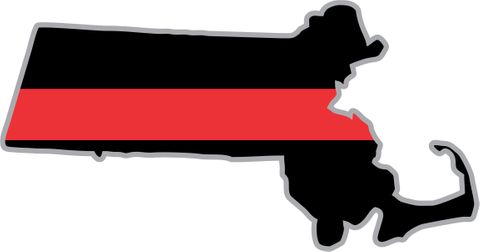 Thin Red Line Massachusetts Firefighter Decal
