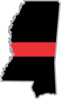 Thin Red Line Mississippi Firefighter Decal