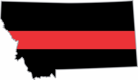 Thin Red Line Montana Firefighter Decal