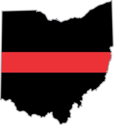 Thin Red Line Ohio Firefighter Decal