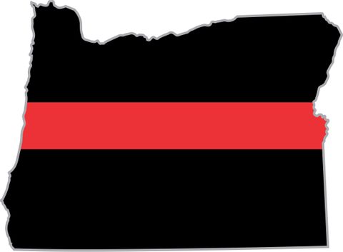 Thin Red Line Oregon Firefighter Decal