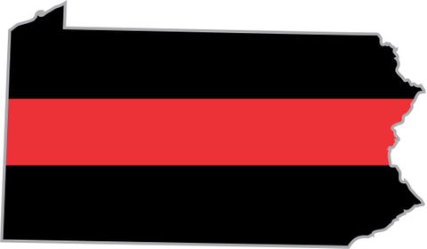 Thin Red Line Pennsylvania Firefighter Decal