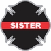 Thin Red Line Sister Firefighter Cross Decal