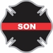 Thin Red Line Son Firefighter Cross Decal