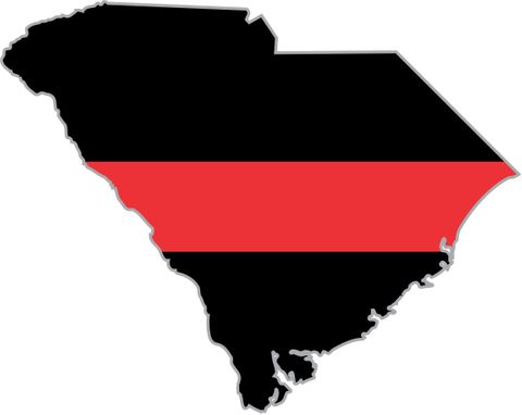 Thin Red Line South Carolina Firefighter Decal