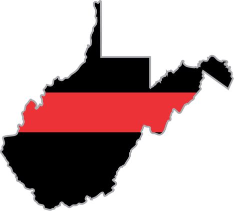 Thin Red Line West Virginia Firefighter Decal