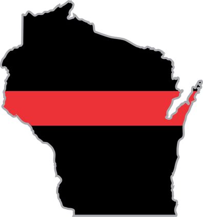 Thin Red Line Wisconsin Firefighter Decal