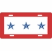 Three Blue Star License Plate