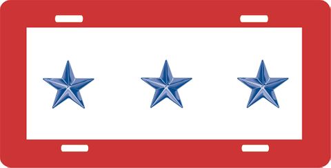 Three Blue Star License Plate