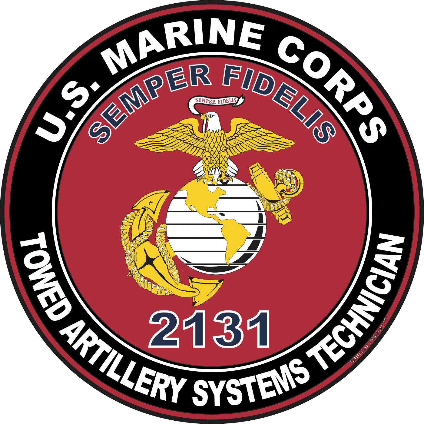 U.S.M.C. MOS 2131 Towed Artillery Systems Technician Decal