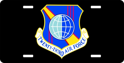 Twenty Third Air Force License Plate