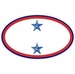 Two Blue Star Service Banner Oval Decal