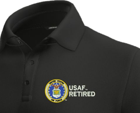 U.S.A.F Retired Moisture Wicking Polo