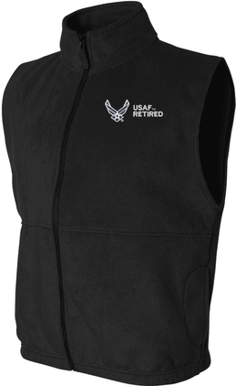USAF Retired Full Zip Fleece Vest