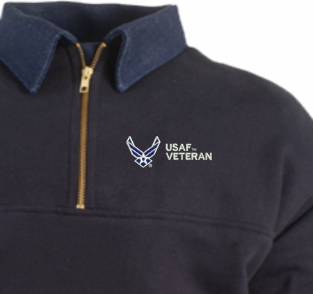 USAF Veteran Game Sportswear Firefighters Quarter-Zip Work Shirt