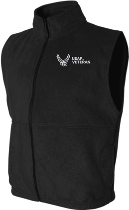 USAF Veteran Full Zip Fleece Vest