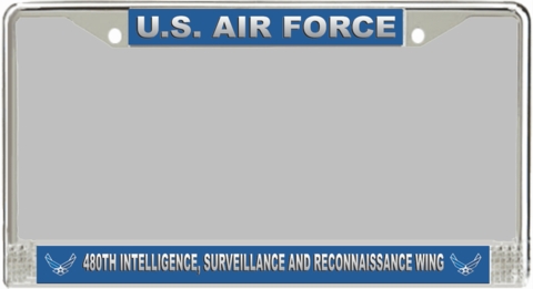 U.S. Air Force 480th Intelligence Surveillance and Reconnaissance Wing License Plate Frame