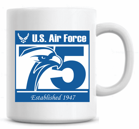 U.S. Air Force 75th Anniversary Logo (Blue) 11oz Coffee Mug