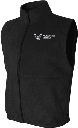U.S. Air Force Afghanistan Veteran Full Zip Fleece Vest