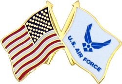 U.S. Air Force Hap Wing Crossed Flags Lapel Pin