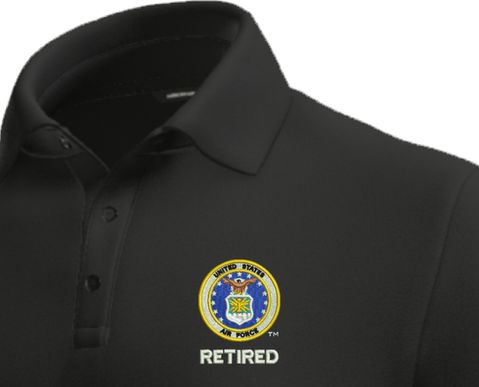 U.S. Air Force Retired Moisture Wicking Polo