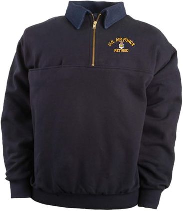 U.S. Air Force Emblem Retired Navy Blue Firefighter's Quarter-Zip Work Shirt 2X-Large