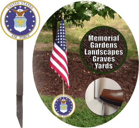 U.S. Air Force Flag Holder Grave Marker with 8x12 American Flag