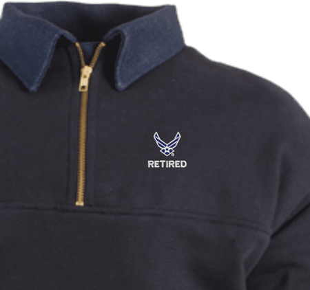 U.S. Air Force Hap Wing Symbol Retired Quarter-Zip Work Shirt