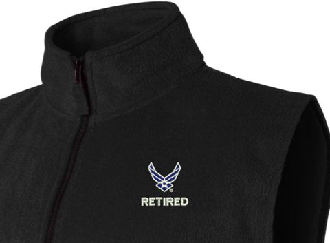 U.S. Air Force Hap Wing Symbol Retired Full-Zip Fleece Vest