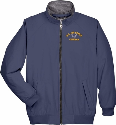 U.S. Air Force Hap Arnold Wings Veteran Embroidered Navy Blue 3-Season Jacket Medium