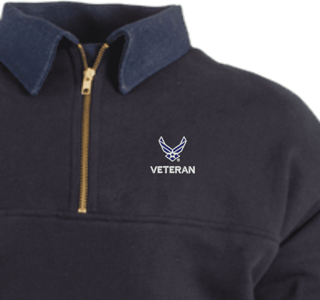 U.S. Air Force Hap Wing Symbol Veteran Quarter-Zip Work Shirt
