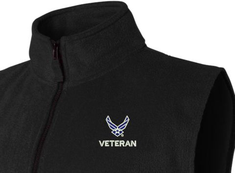U.S. Air Force Hap Wing Symbol Veteran Full-Zip Fleece Vest